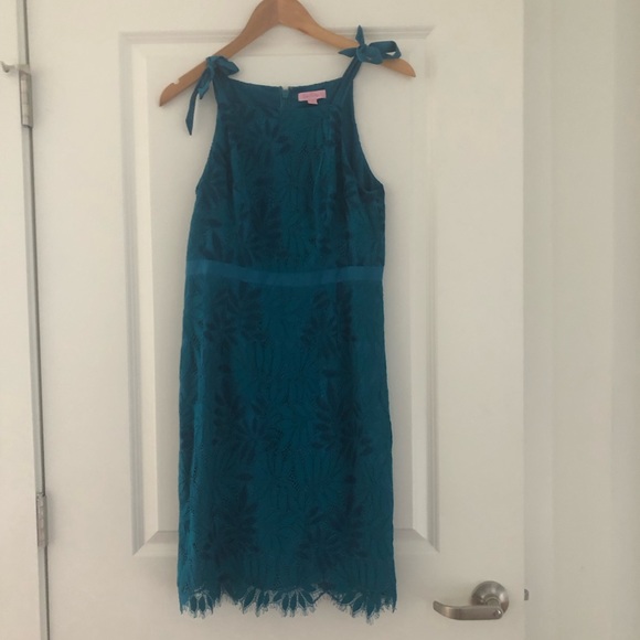 Lilly Pulitzer Kayleigh Lace Shift Dress Tidal Wave - Picture 9 of 9